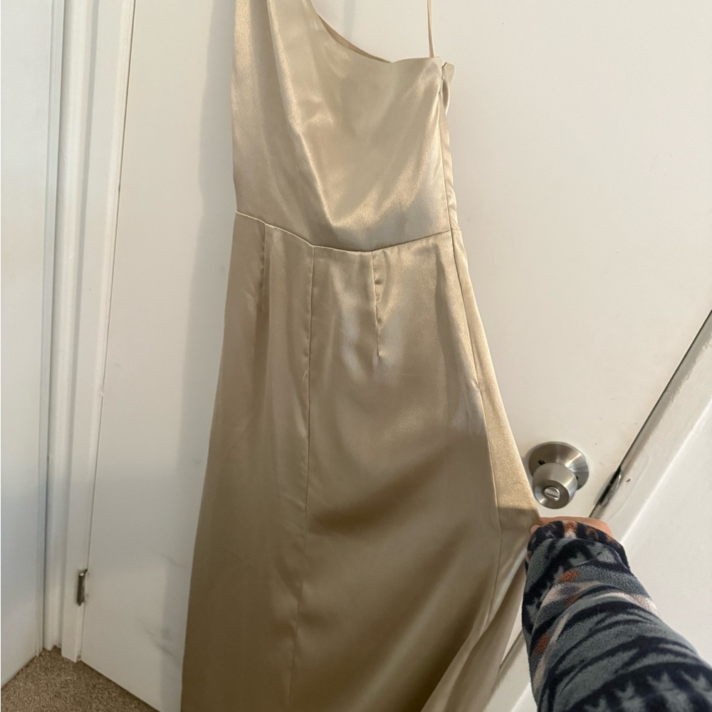 Birdy Grey One-Shoulder Gold Evening Dress - Picture 6 of 7